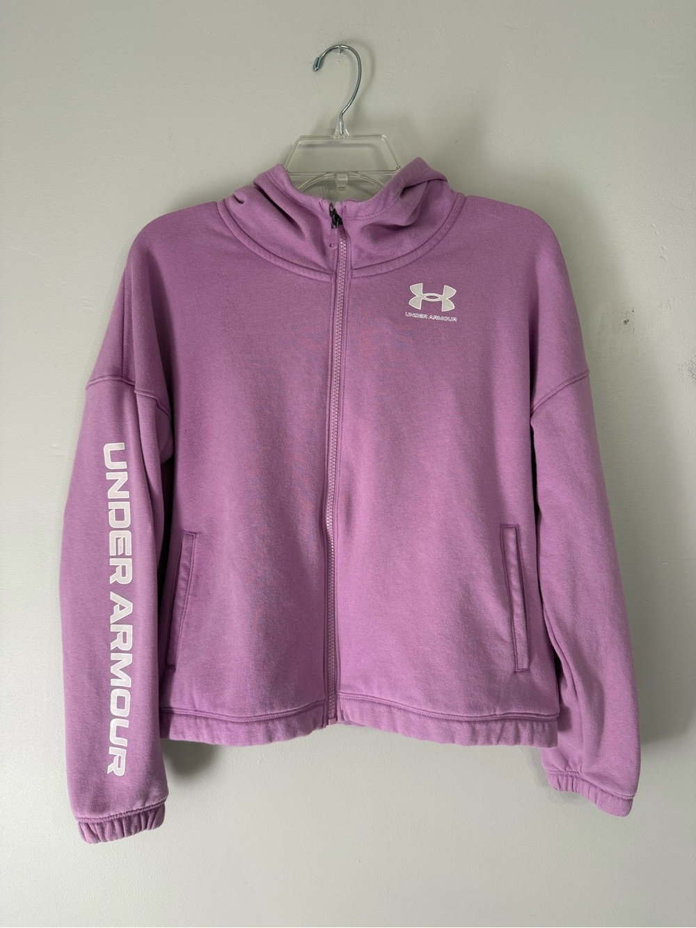 Under Armour girls youth purple-lavender hooded jacket size large